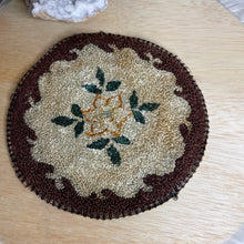 Load image into Gallery viewer, Trivet Or Dollhouse Miniature Vintage Hand Hooked Silk Rug
