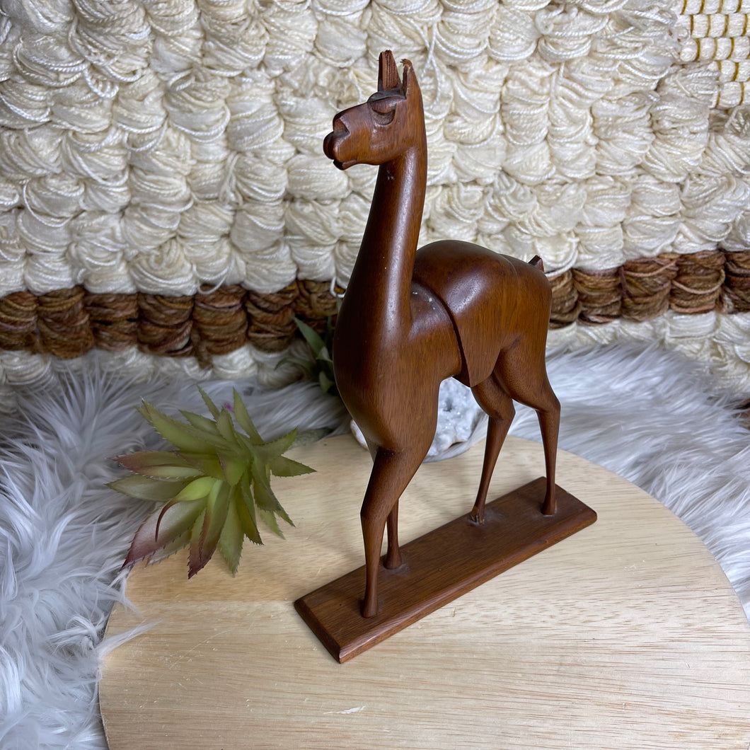 Vintage Wooden Handcarved Llama