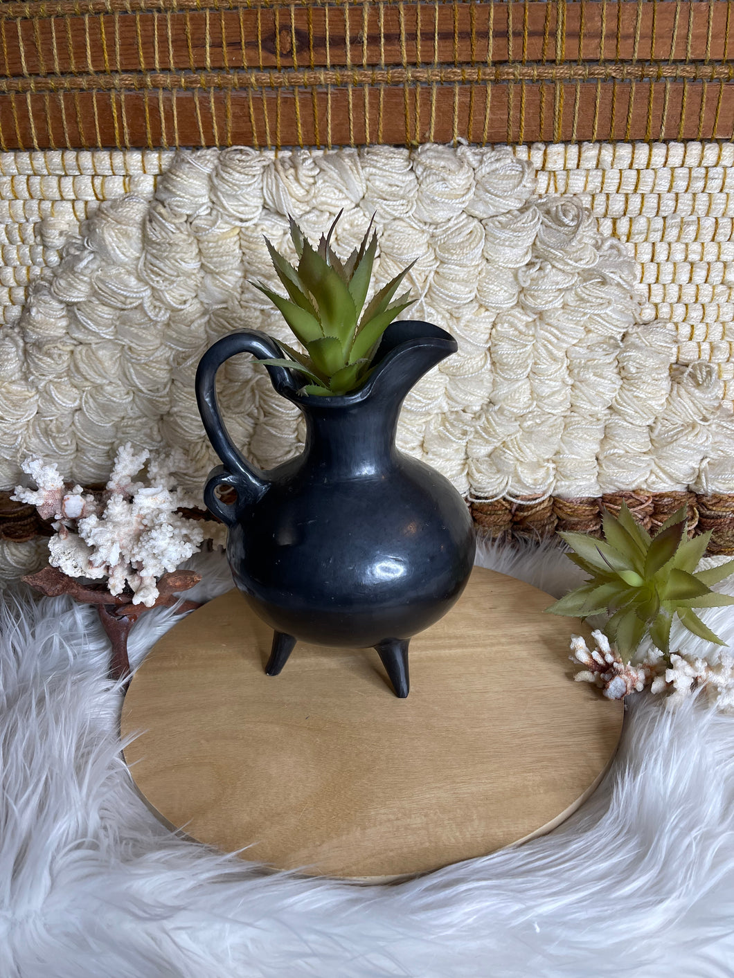 Ceramic Glazed Pitcher With Handle