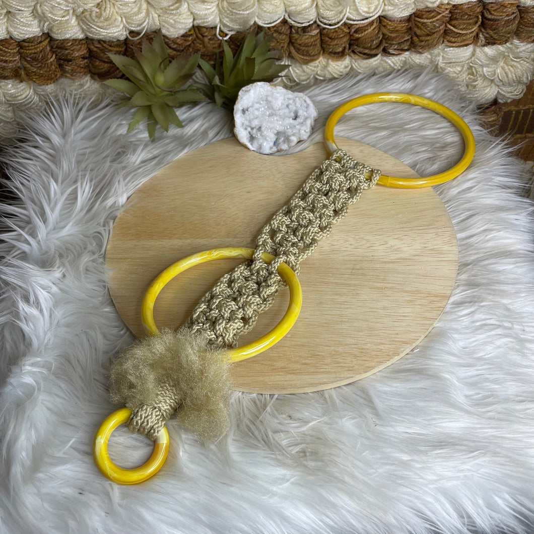 Vintage Macrame Ring Towel Holder