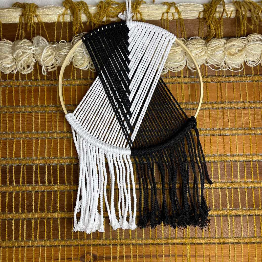 Black And White Round Macrame