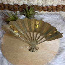 Load image into Gallery viewer, Vintage Large Brass And Floral Fan Wall Decor
