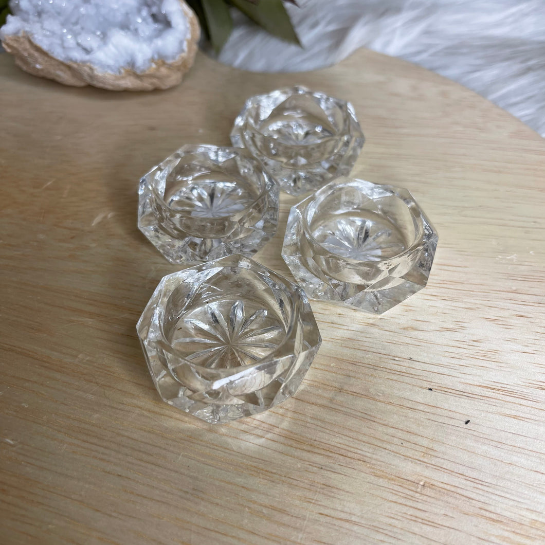 Vintage Crystal Cut Glass Salt Cellars