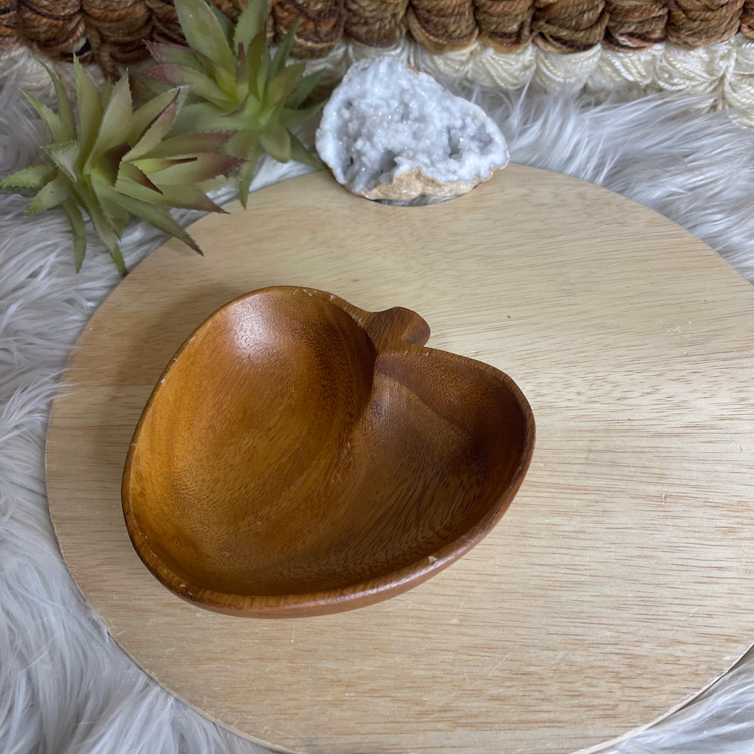 Vintage Monkey Pod Wooden Apple Tray