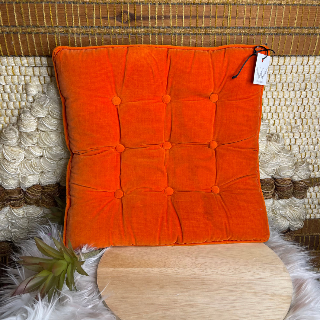 Vintage Orange Velvet Cushion